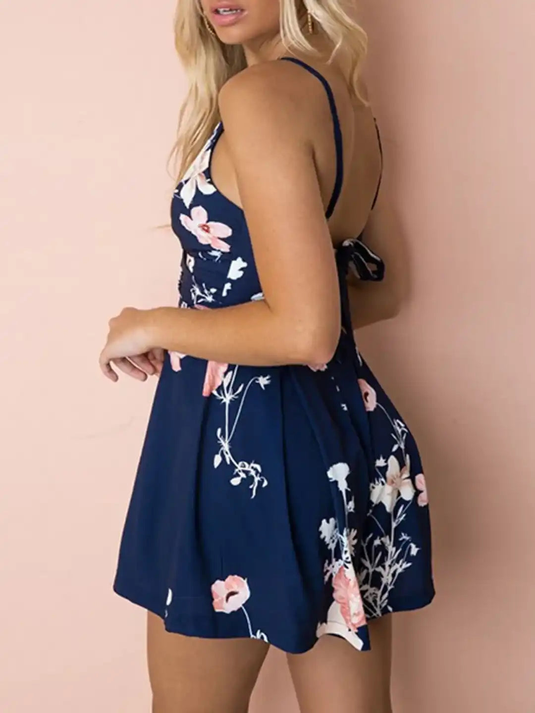 Backless Printed Jumpsuit