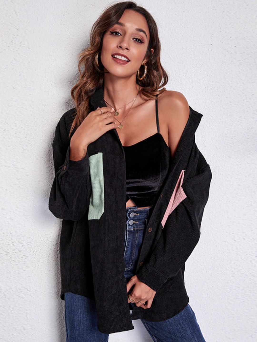 Black Shirt Collar Neck Style