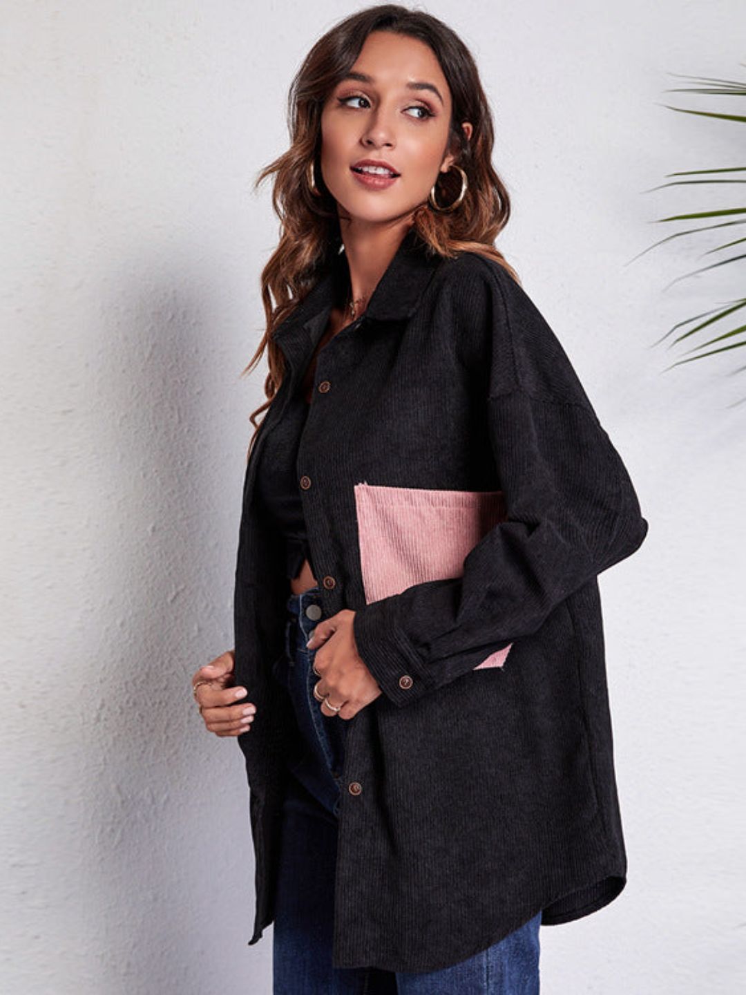 Black Shirt Collar Neck Style
