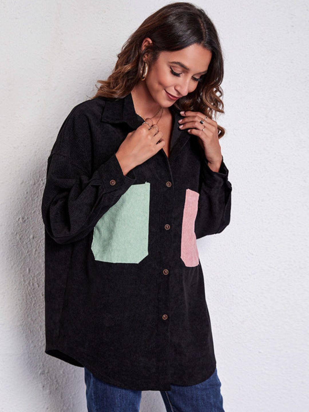 Black Shirt Collar Neck Style