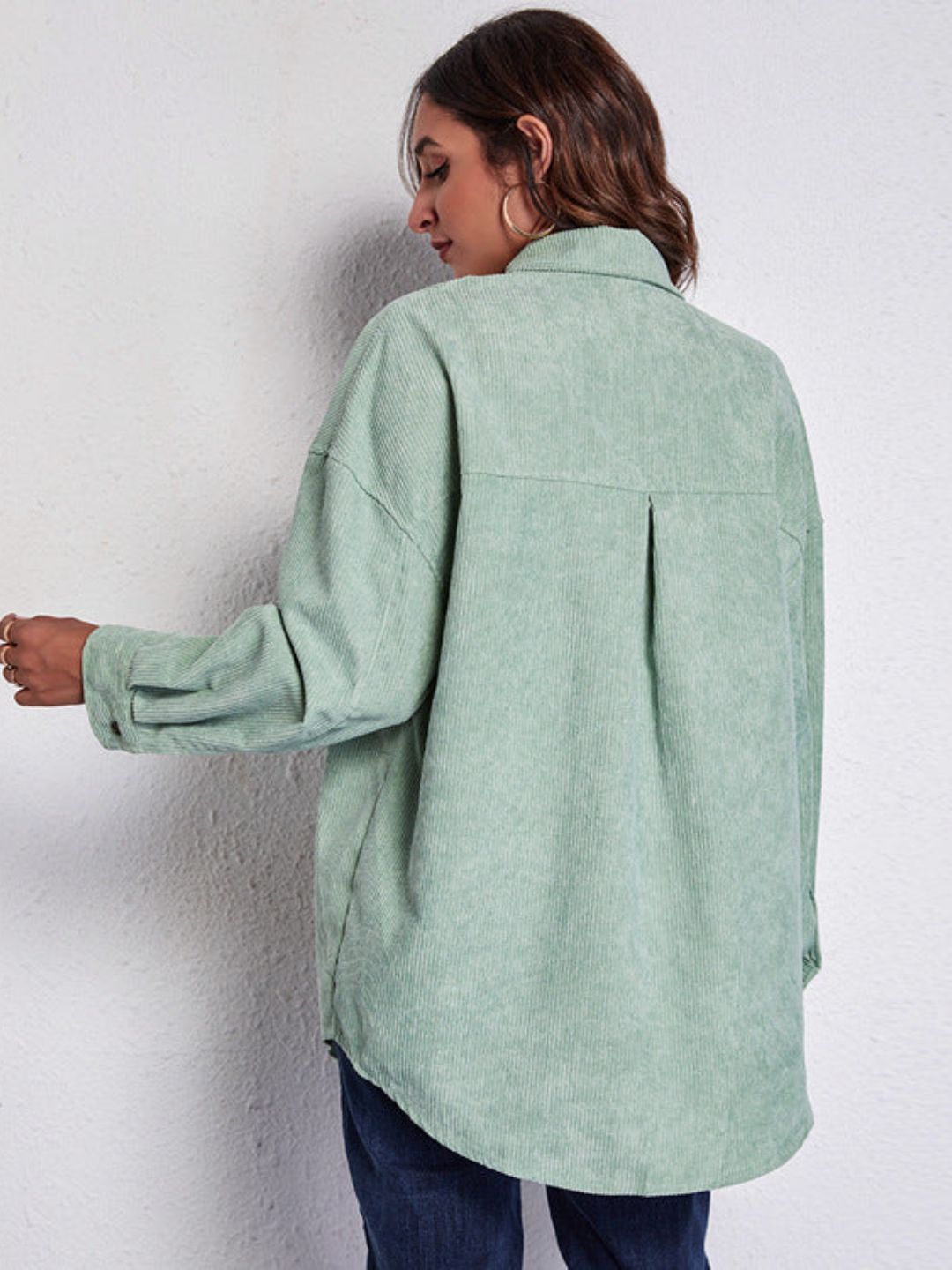 Green Shirt Collar Neck Style