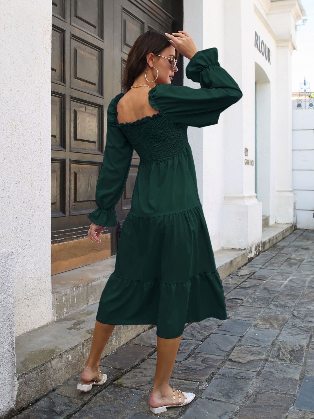 Off Shoulder Neck Full Sleeves Layedress For Women
