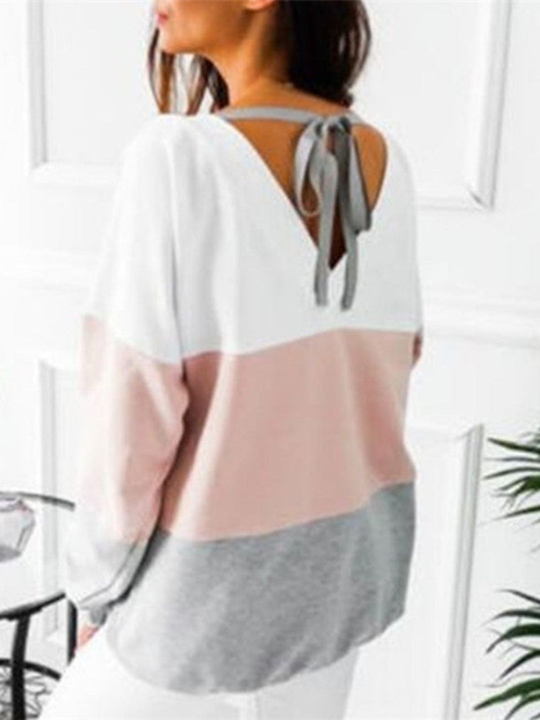 Round Neck Long-Sleeved loose T-shirt