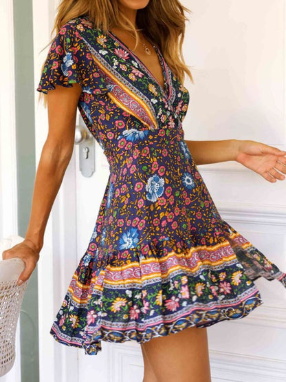 Oh Rare Womens Holiday Printed Casual Dress with Attached Belt