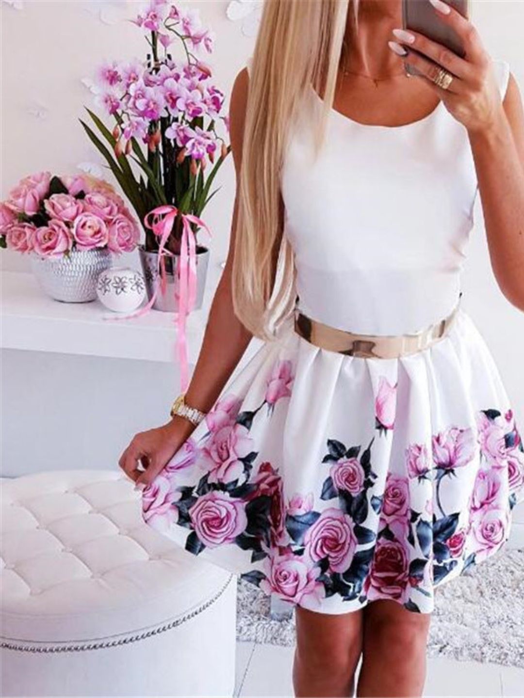 Floral Print Fit & Flare Dress