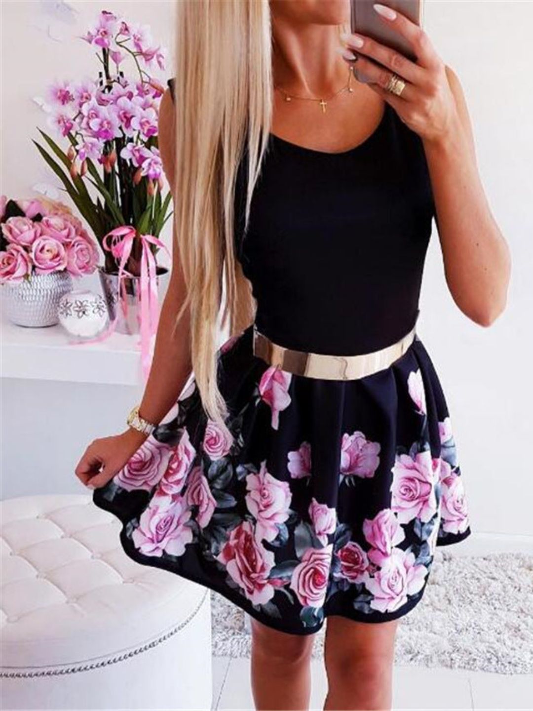 Floral Print Fit & Flare Dress