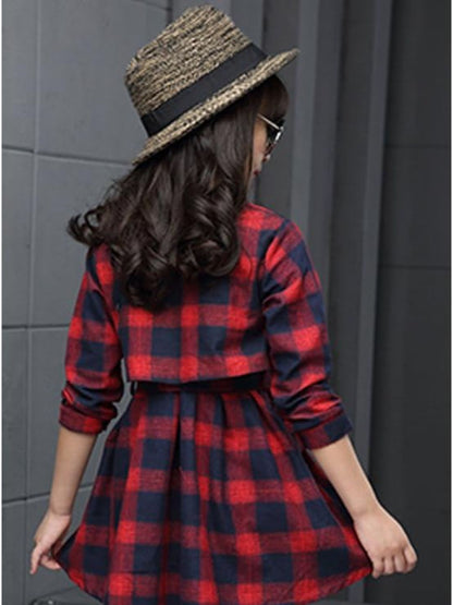 Oh Rare Womens Checks Shirt Plaid Mini Dress Red