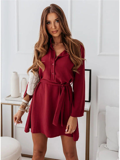 Oh Rare Womens Button Strap Solid Color Mini Dress