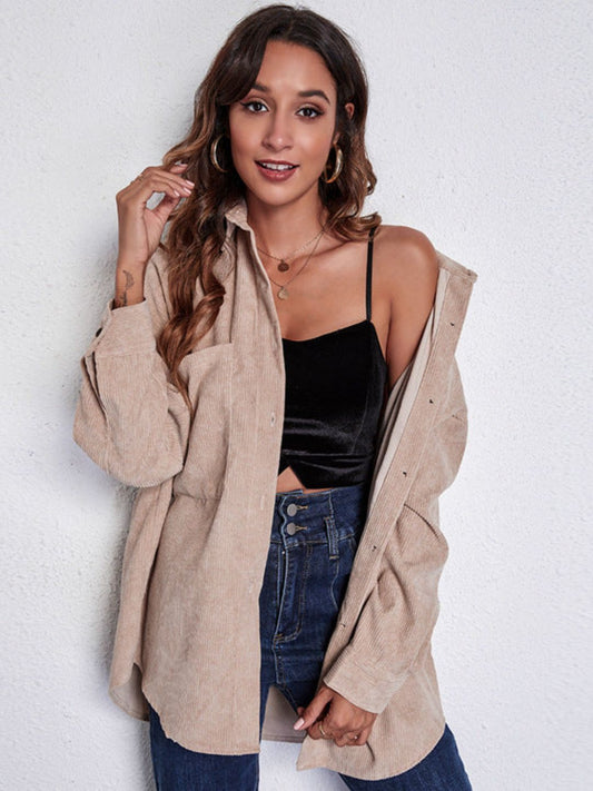 Khaki Shirt Collar Neck Casual