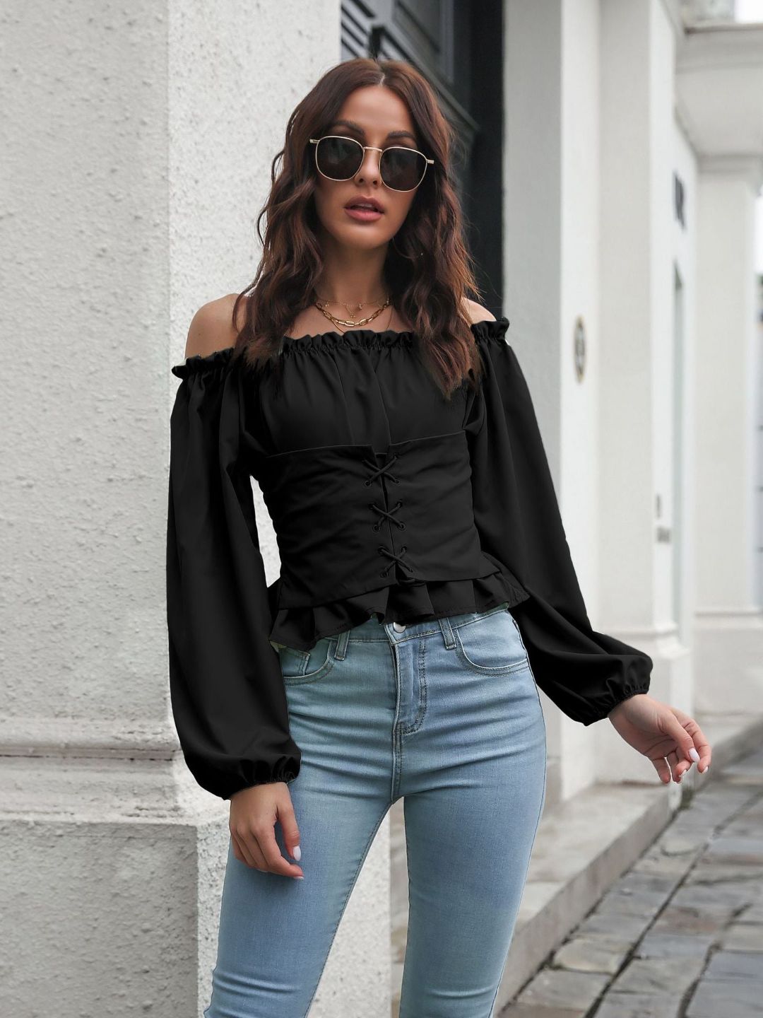 Oh Rare Off-Shoulder Smocked Bardot Top