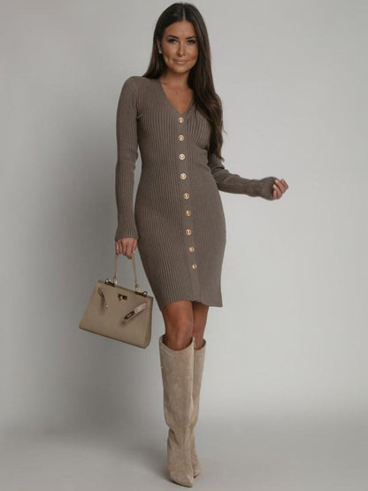 Oh Rare Womens Solid Color Commuter Button Mini Dress