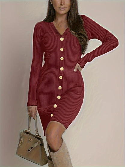 Oh Rare Womens Solid Color Commuter Button Mini Dress