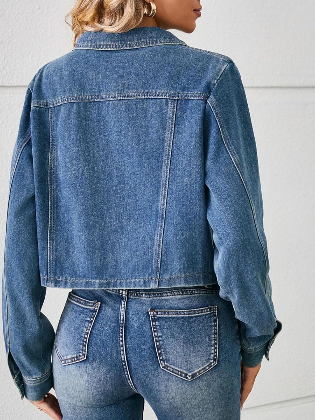 Oh Rare Washed Crop Denim Jacket